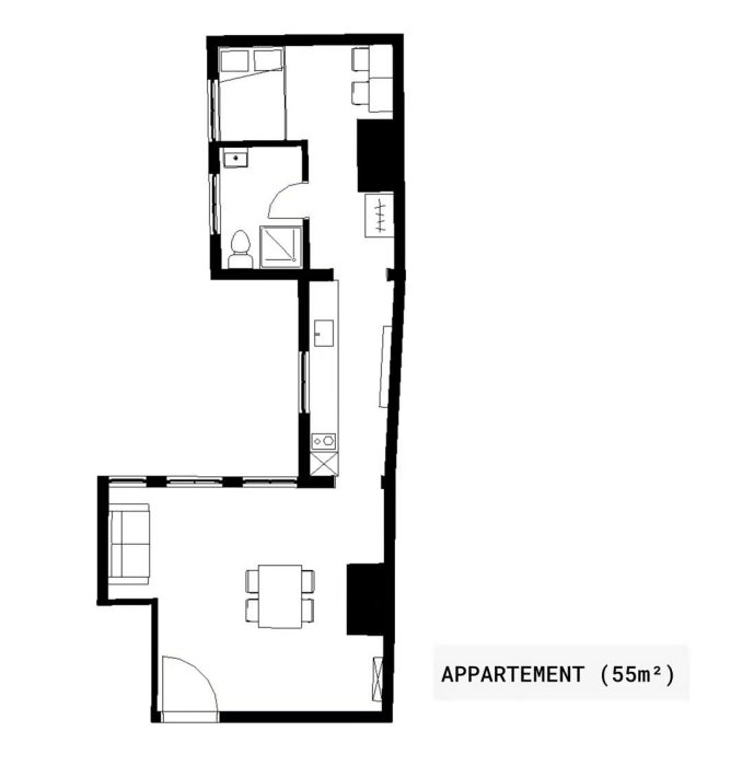Apartment 55 m² in Mons